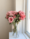 Konstgjord blombukett - Dusty Rose Red (3 st)